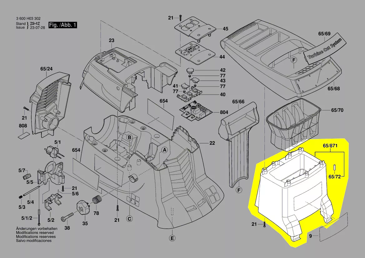 Canal de broyage réf. 1 600 A02 JT1 BOSCH